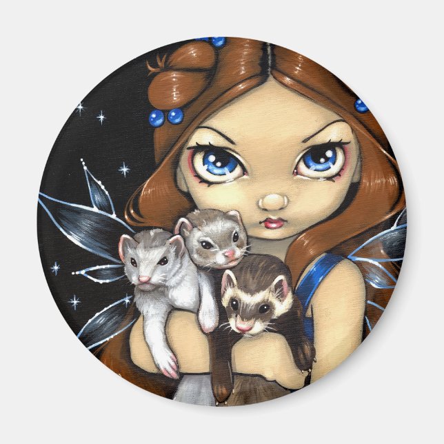 "Armful of Ferrets" Magnet (Front)
