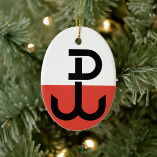 Armia Krajowa Flag Ceramic Tree Decoration