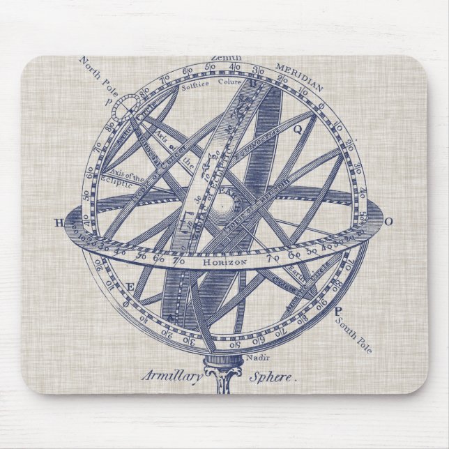 Armillary Sphere Diagram Mouse Mat (Front)