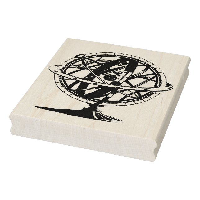 Armillary Sphere Silhouette Vintage Rubber Stamp (Stamp)