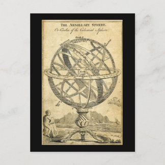 armillary sphere vintage steampunk illustration postcard