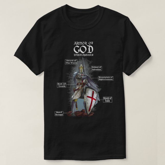 Armor of God Ephesians 6 10 18 Bible Verse  T-Shirt (Design Front)