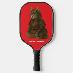 Armored Cat Warrior Illustration Pickleball Paddle