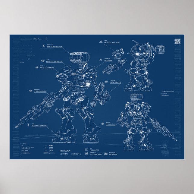 Armored core Blueprint Poster (Front)