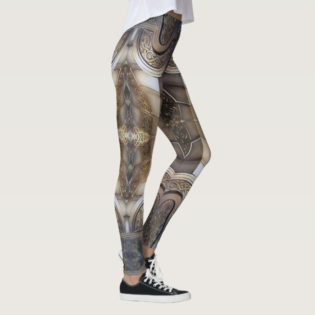 armour abstract  metallic design leggings (Right)