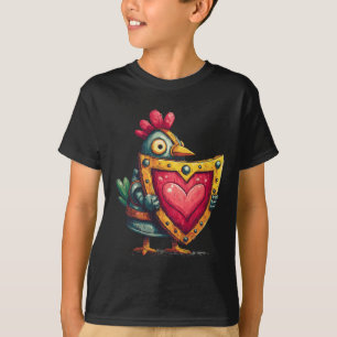 Armour Bird Paladin With Heart Shield Love Protect T-Shirt
