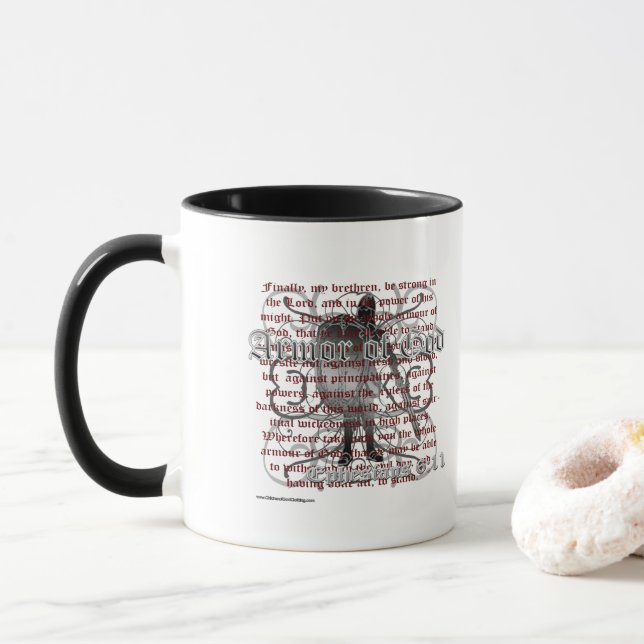 Armour of God Christian Bible Verse Steel Mug (With Donut)