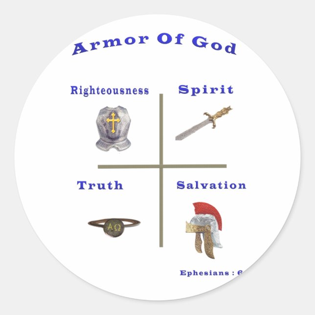 Armour of God Classic Round Sticker (Front)
