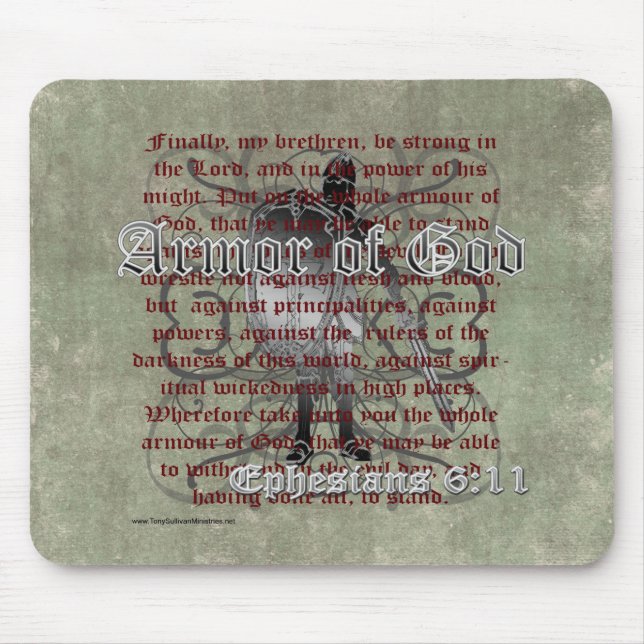 Armour of God, Ephesians 6:10-18, Christian Mouse Mat (Front)