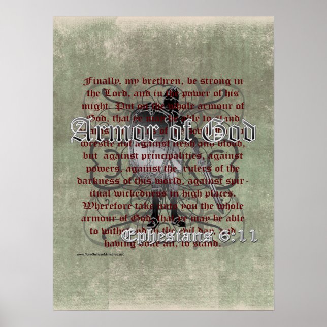 Armour of God, Ephesians 6:10-18, Christian Poster (Front)