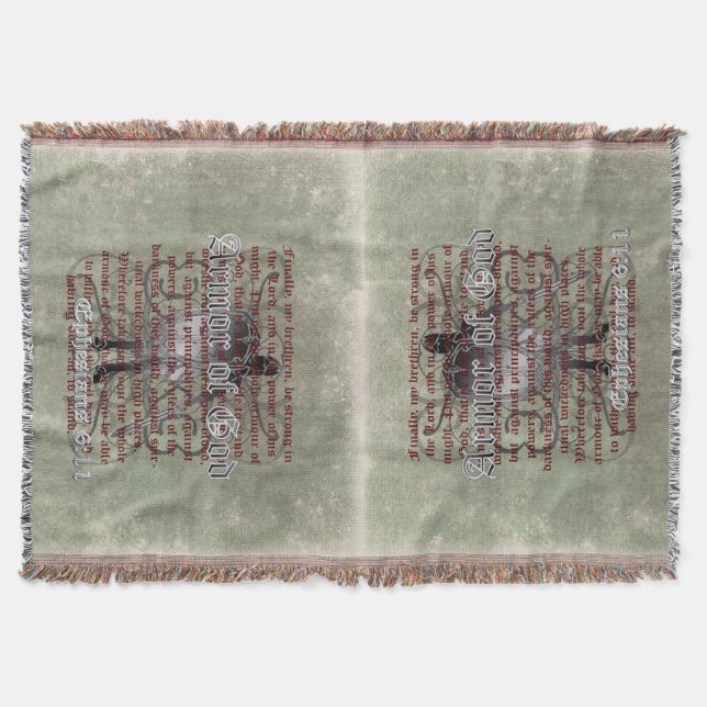 Armour of God, Ephesians 6:10-18, Christian Throw Blanket (Front)