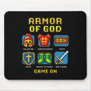 Armour Of God Pixel Faith Christian Video Game Gam Mouse Mat