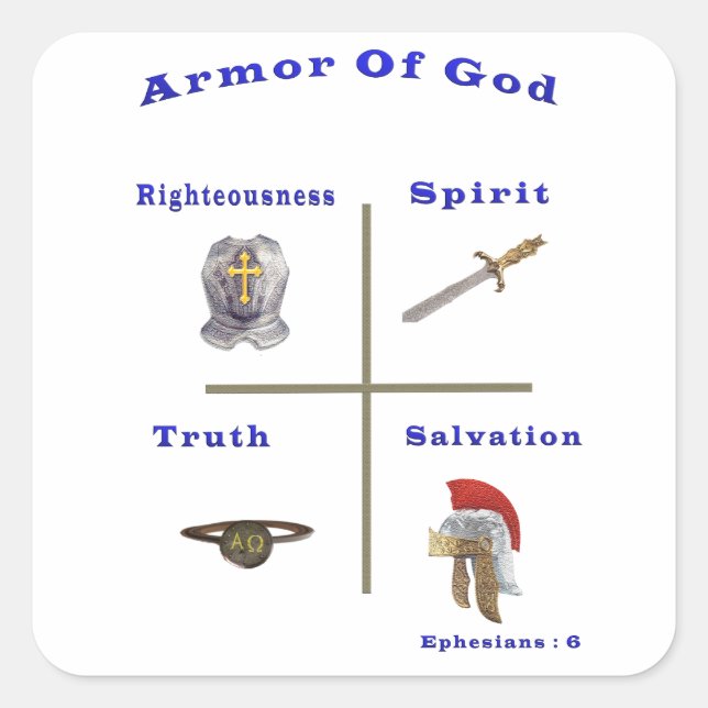 Armour of God products Square Sticker (Front)