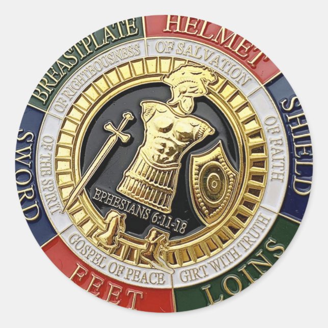 Armour Of God Shield Of Faith Ephesians Classic Round Sticker (Front)