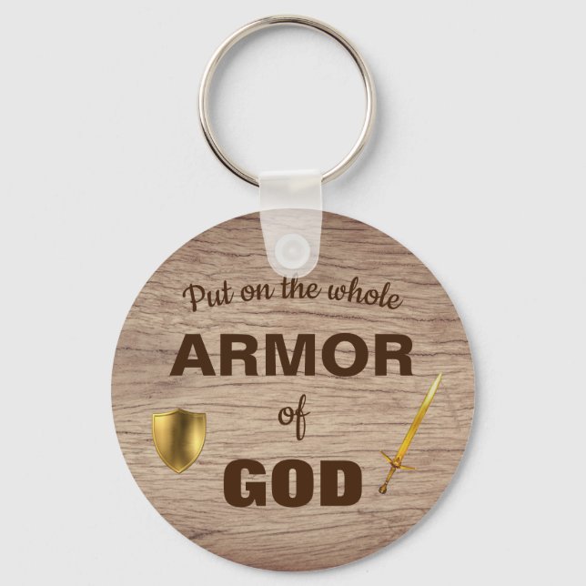 Armour Of God Shield & Sword Scripture Keychain (Front)