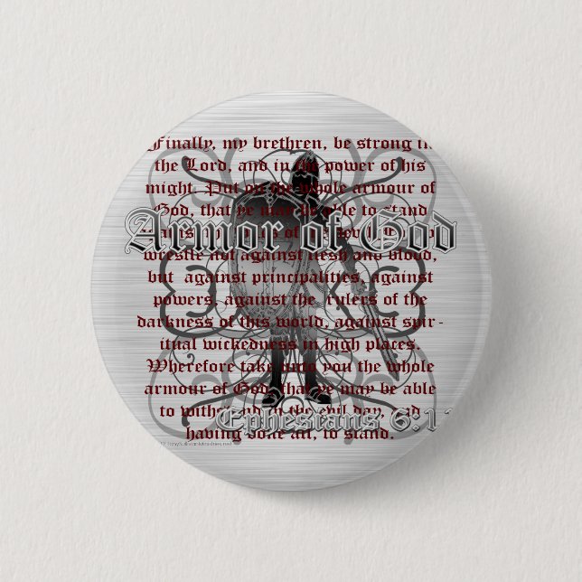 Armour of God Soldier 6 Cm Round Badge (Front)