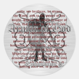Armour of God Soldier Classic Round Sticker