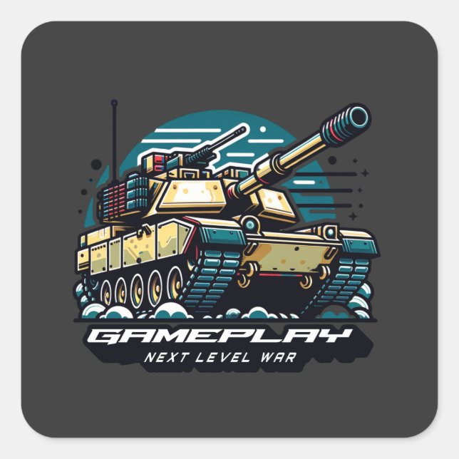 Armoured Battles: Next Level Gaming Square Sticker (Front)