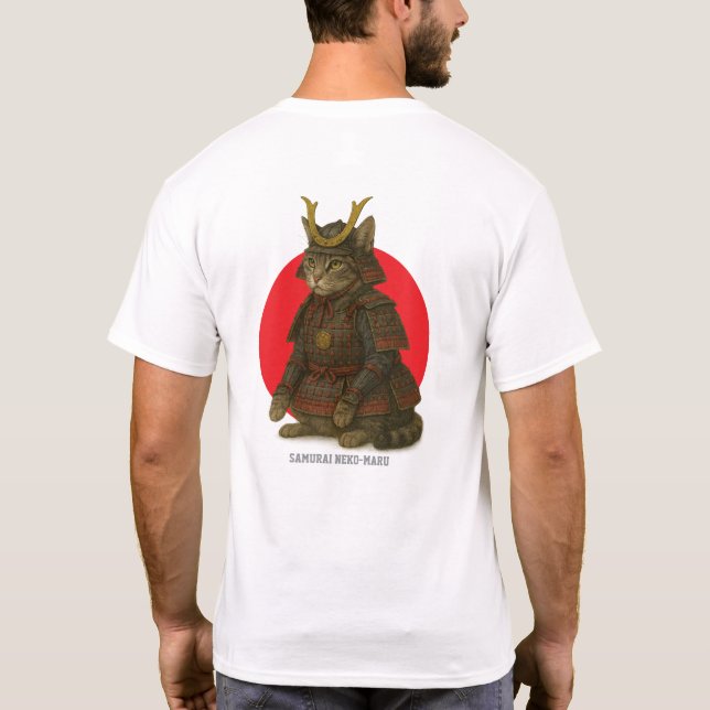 Armoured Cat Warrior Illustration T-Shirt (Back)