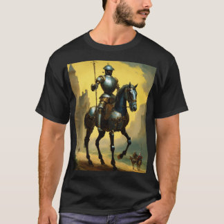 Armoured Knight in a Golden Glow Majestic Mediaeva T-Shirt