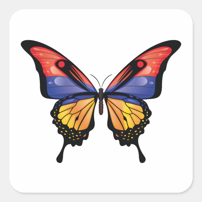 Armrnia Swallowtail Butterfly Flag Sticker (Front)