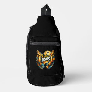 Arms lifted, Praise Jesus - Christian Sling Bag
