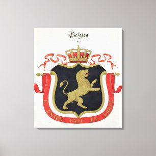 Arms of the Belgian Royal Family, from a collectio Canvas Print