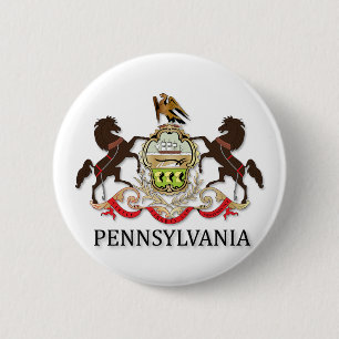 Arms of the state of Pennsylvania 6 Cm Round Badge