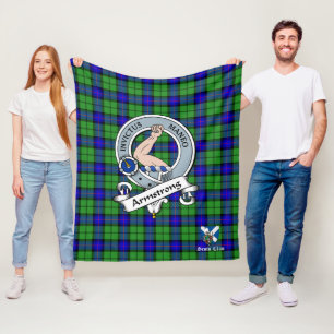 Armstrong Clan Badge Scot Tartan Plaid Fleece Blanket