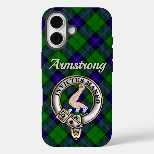 Armstrong Clan Badge & Tartan iPhone / iPad case (Back)