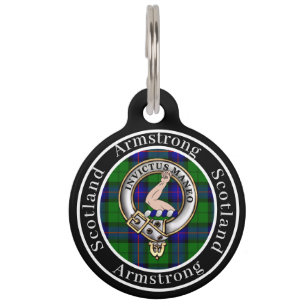 Armstrong Clan Badge & Tartan Personalised People Pet Tag