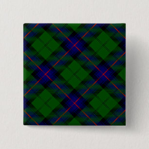 Armstrong clan tartan blue green plaid 15 cm square badge