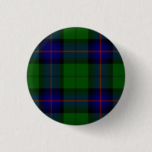 Armstrong clan tartan blue green plaid 3 cm round badge