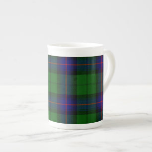 Armstrong clan tartan blue green plaid bone china mug