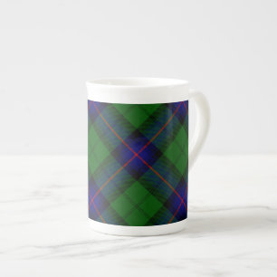 Armstrong clan tartan blue green plaid bone china mug