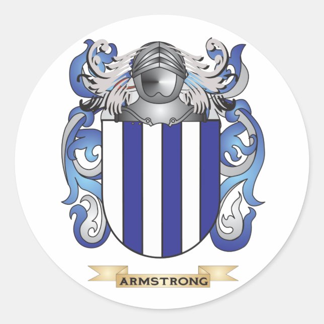 Armstrong Coat of Arms (Family Crest) Classic Round Sticker (Front)