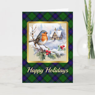 Armstrong Crest & Tartan w/Robin Personalised  Card