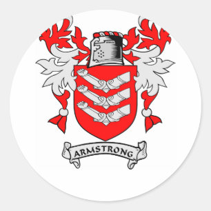 ARMSTRONG Family Crest Classic Round Sticker