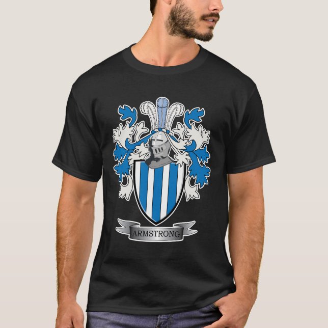 Armstrong Family Crest Coat of Arms T-Shirt (Front)