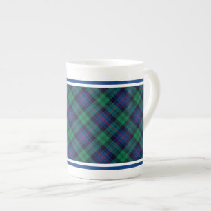 Armstrong Family Tartan Royal Blue and Green Plaid Bone China Mug