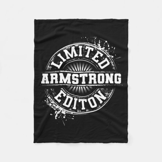 Armstrong Funny Surname Family Tree Birthday Reuni Fleece Blanket (Front)