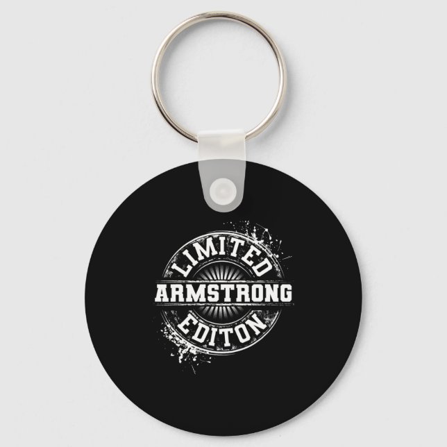 Armstrong Funny Surname Family Tree Birthday Reuni Key Ring (Front)