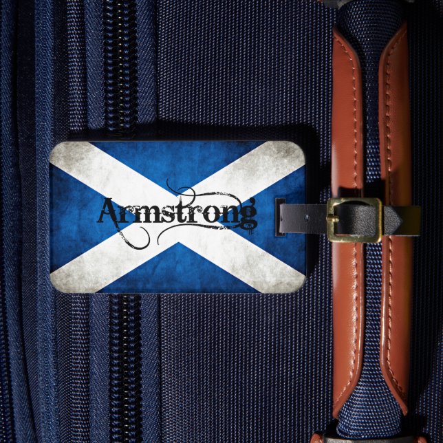 armstrong grunge flag luggage tag (Front Insitu 4)
