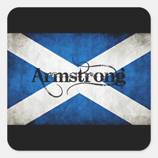 armstrong grunge flag square sticker (Front)