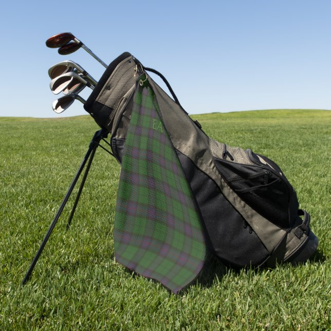 Armstrong Official Clan Tartan with your initials Golf Towel (Green)