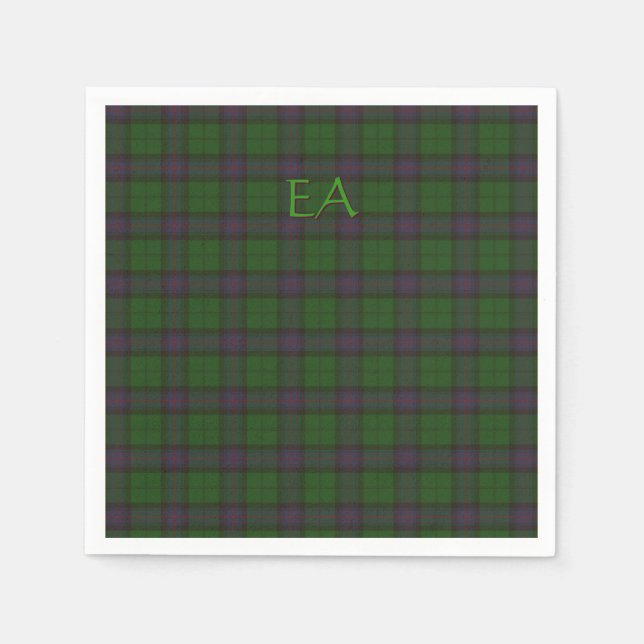 Armstrong Official Clan Tartan with your initials Napkin (Front)