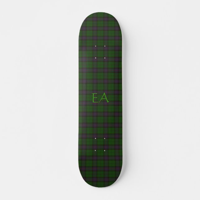 Armstrong Official Clan Tartan with your initials Skateboard (Front)
