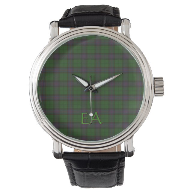 Armstrong Official Clan Tartan with your initials Watch (Front)