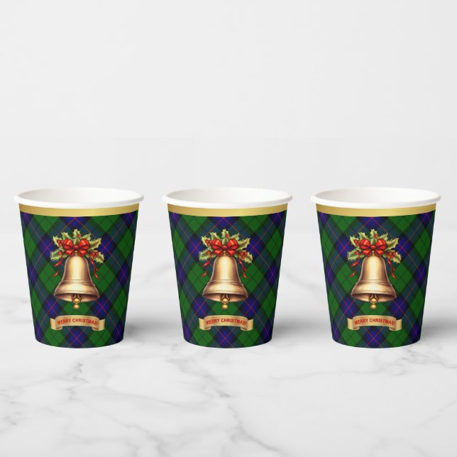 Armstrong Personalised Tartan Christmas Paper Cups (Multi)