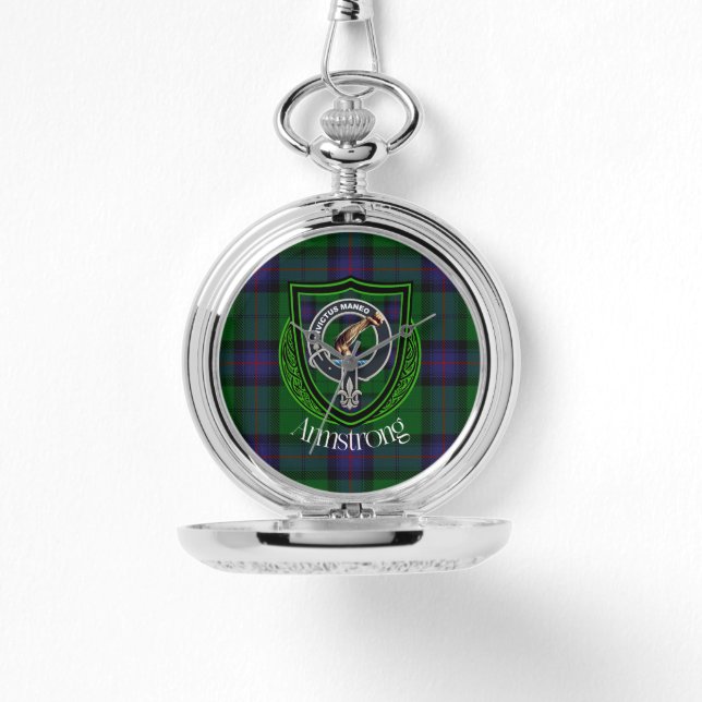 Armstrong Scottish Clan Tartan & Crest Watch (Front)
